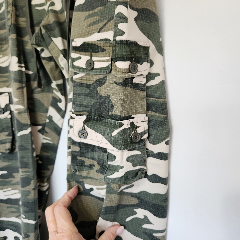 Cargo Camo Drawstring Pants Wide Leg Midrise Gorpcore Y2k size 11 - Picture 6 of 16
